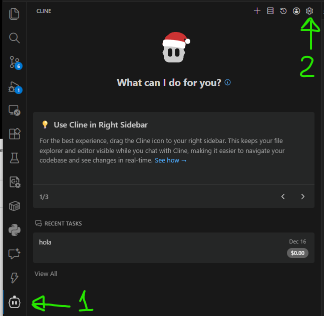 Иконка настроек cline
